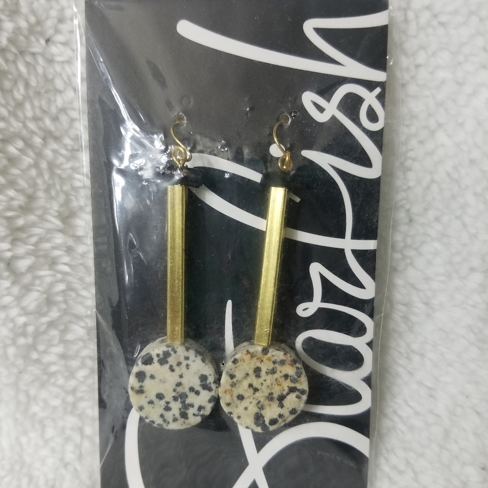 Starfish project goldtone stone drop earrings